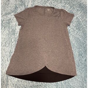 Motherhood Maternity Nursing T-Shirt Size M Gray & Black Poly-Blend Stretch EUC!